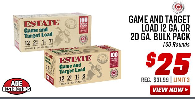 Game and Target Load 12 GA. or 20 GA. Bulk Pack of 100 Rounds