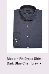 Modern Fit Dress Shirt, Dark Blue Chambray