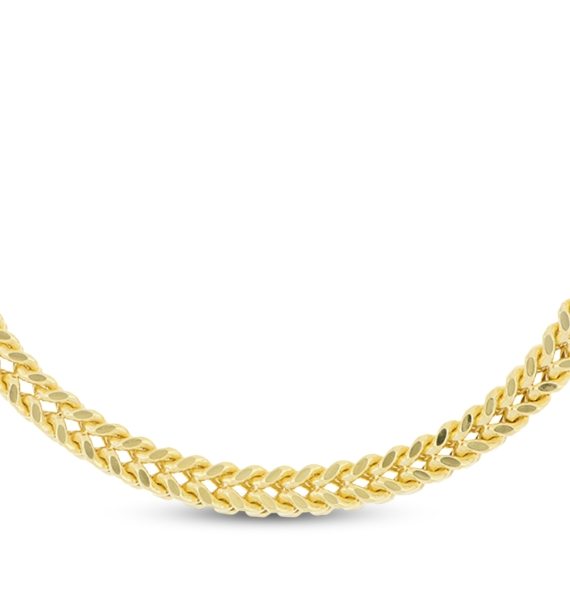 Hollow Franco Necklace 14K Yellow Gold 24in