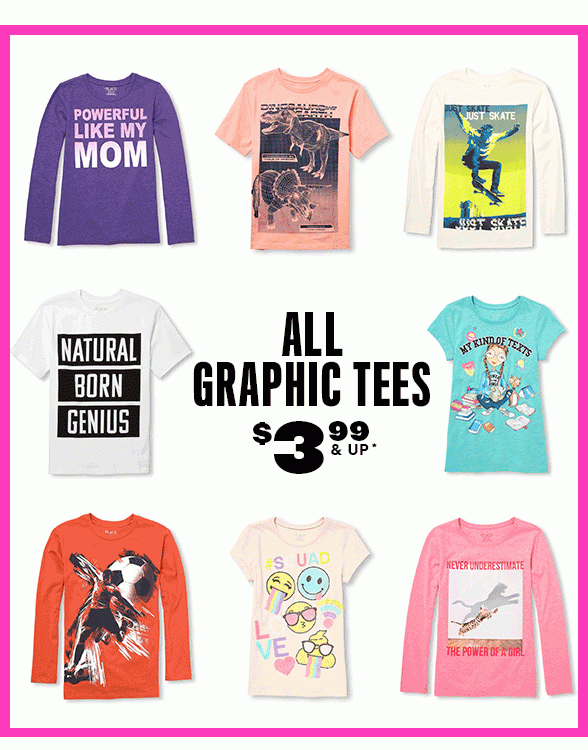 All Graphic Tees $3.99 & Up