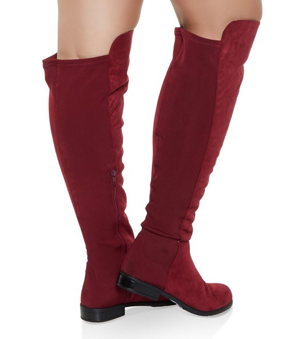 Over the Knee Low Heel Wide Calf Boots