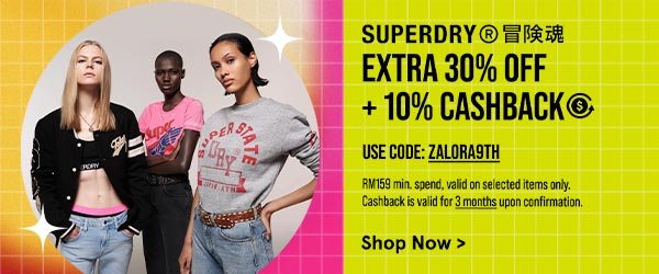 Superdry Extra 30% Off + 10% Cashback