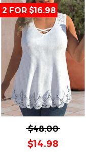 Plus Size White Lace Sleeveless Tank Top