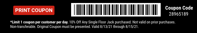 10% off All Floor Jacks - Barcode