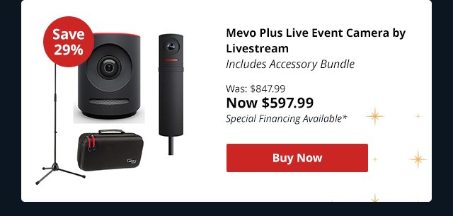 Mevo Plus Live Event Camera by Livestream Includes Accessory Bundle