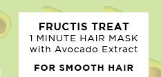 FRUCTIS TREAT 1 MINUTE HAIR MASK with Avocado Extract - FOR SMOOTH HAIR