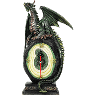 Green Geode Dragon Desk Clock