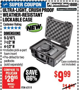 1 Watertight Protective Case - 9-3/16 In.