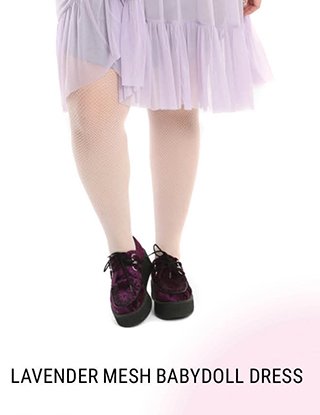 Lavender Mesh Babydoll Dress
