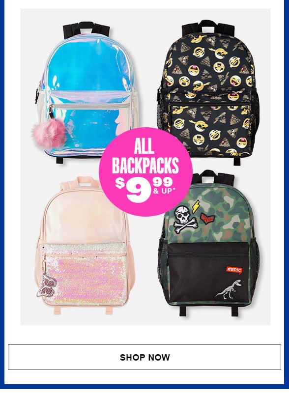 All Backpacks $9.99 & Up