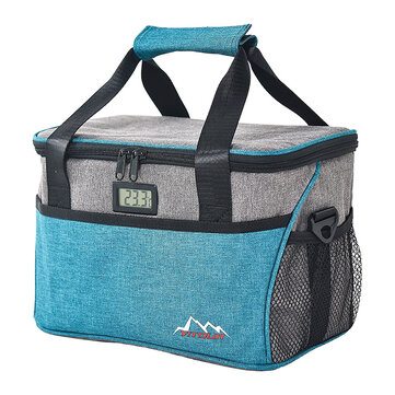 10L/15L Camping Thickened Thermal Bag With Temperature Display Waterproof Portable Cooling Bag Foldable Insulated Bag Lunch Bag For Food Drink Fruit