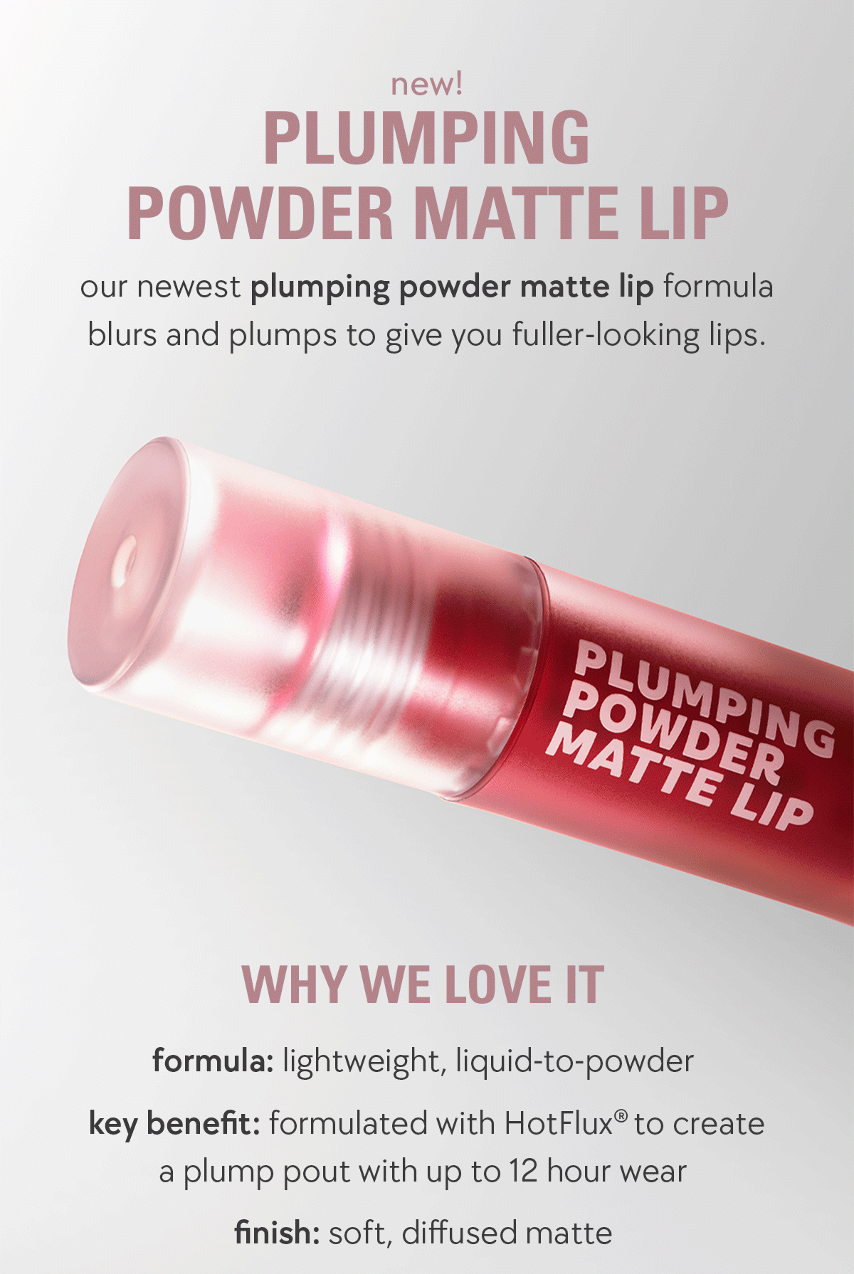 shop new plumping powder matte lip