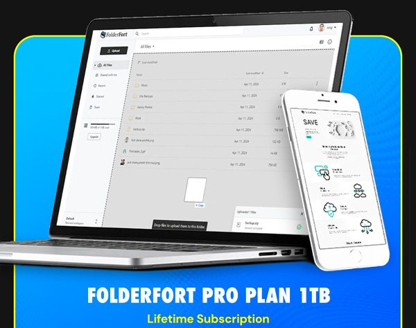 FolderFort 1TB Storage Pro Plan: Lifetime Subscription