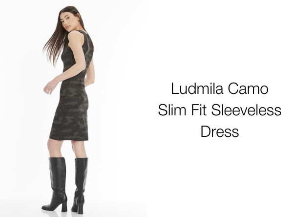 Ludmila Camo Slim Fit Sleeveless Dress