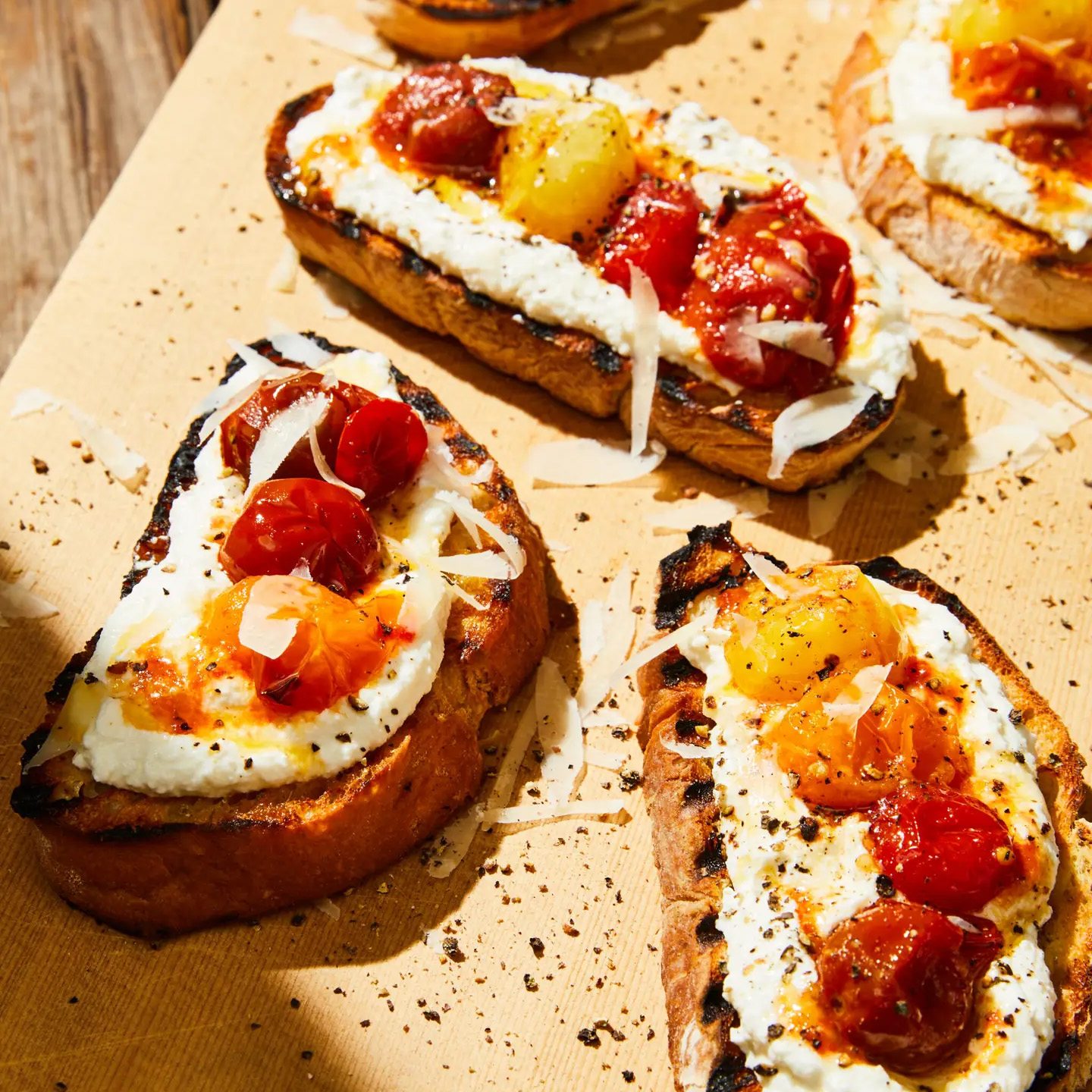 Ricotta Crostini with Cherry Tomatoes