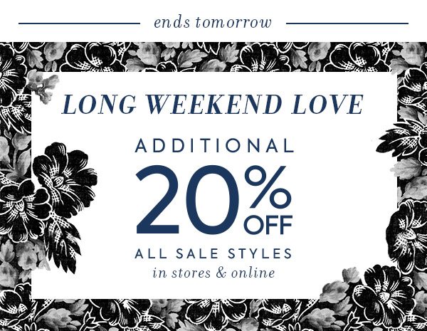 Additional 20% off all sale styles