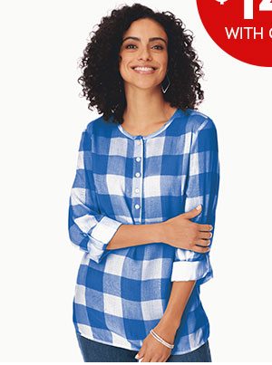 Gingham Popover Top now 40% off