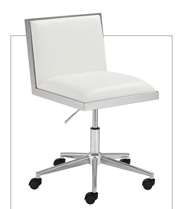 Emario Aspen White Modern Adjustable Swivel Office Chair