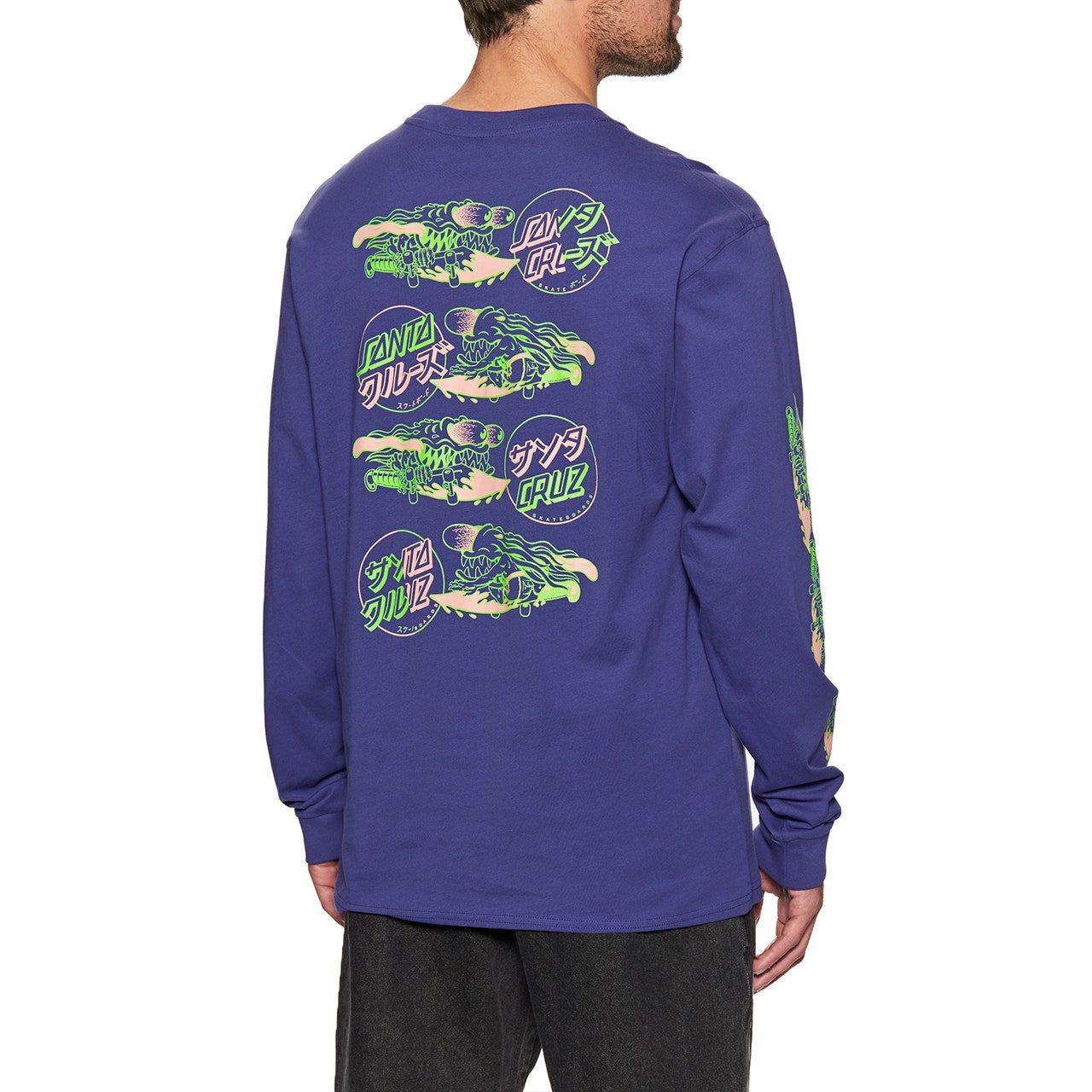 Santa Cruz Slasher Flip L/s Mens Long Sleeve T-Shirt - Navy Blue