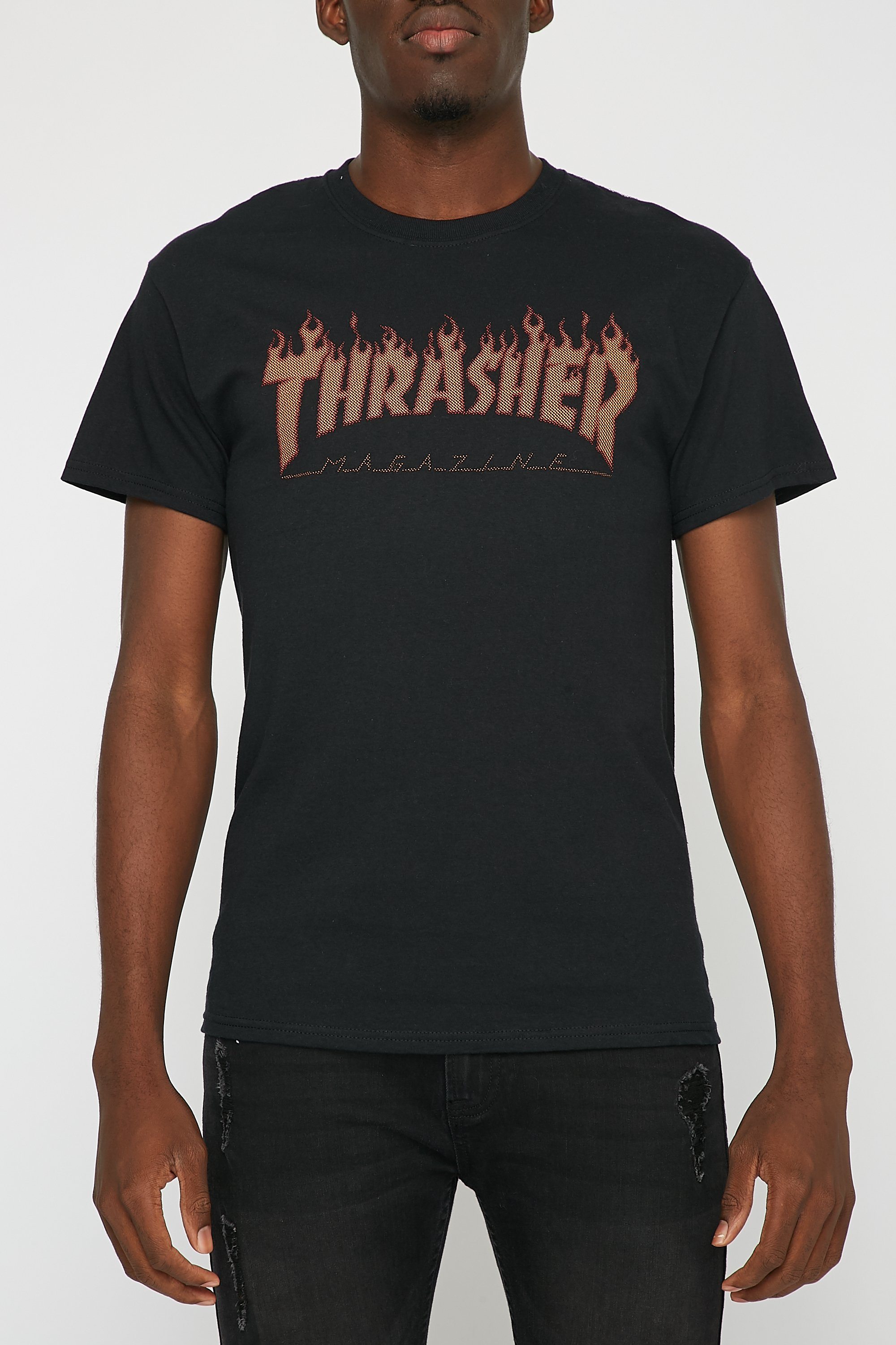 Image of Mens Thrasher Flame Halftone Logo Tee