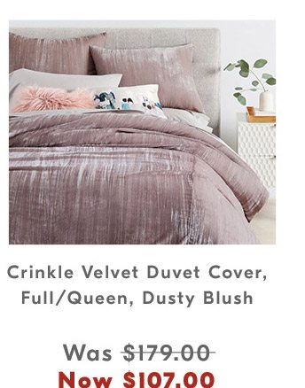 Crinkle Velvet Duvet Cover