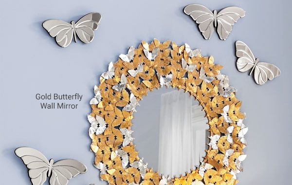 Gold Butterfly Wall Mirror