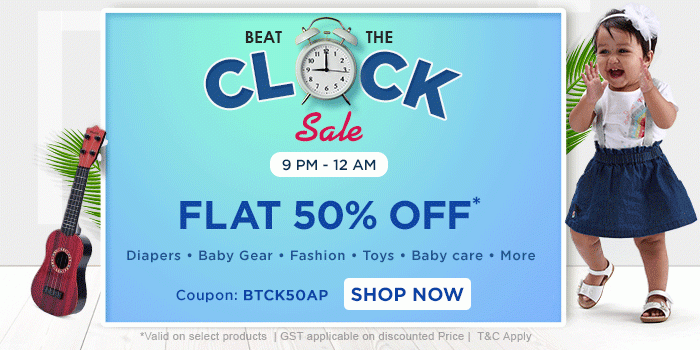 Beat The Clock Sale - FLAT 50% OFF*