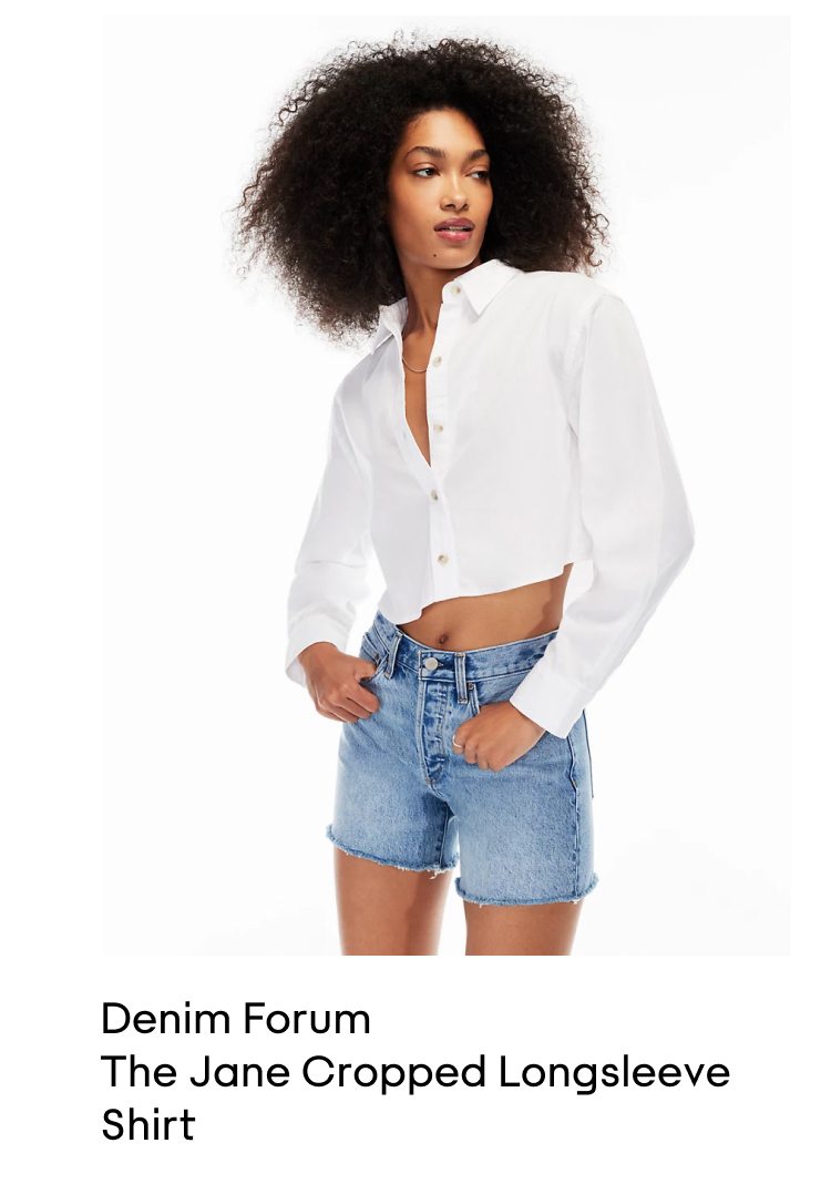 DENIM FORUM - THE JANE CROPPED LONGSLEEVE SHIRT