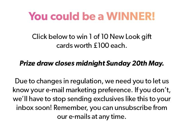 YOU COULD BE A WINNER!