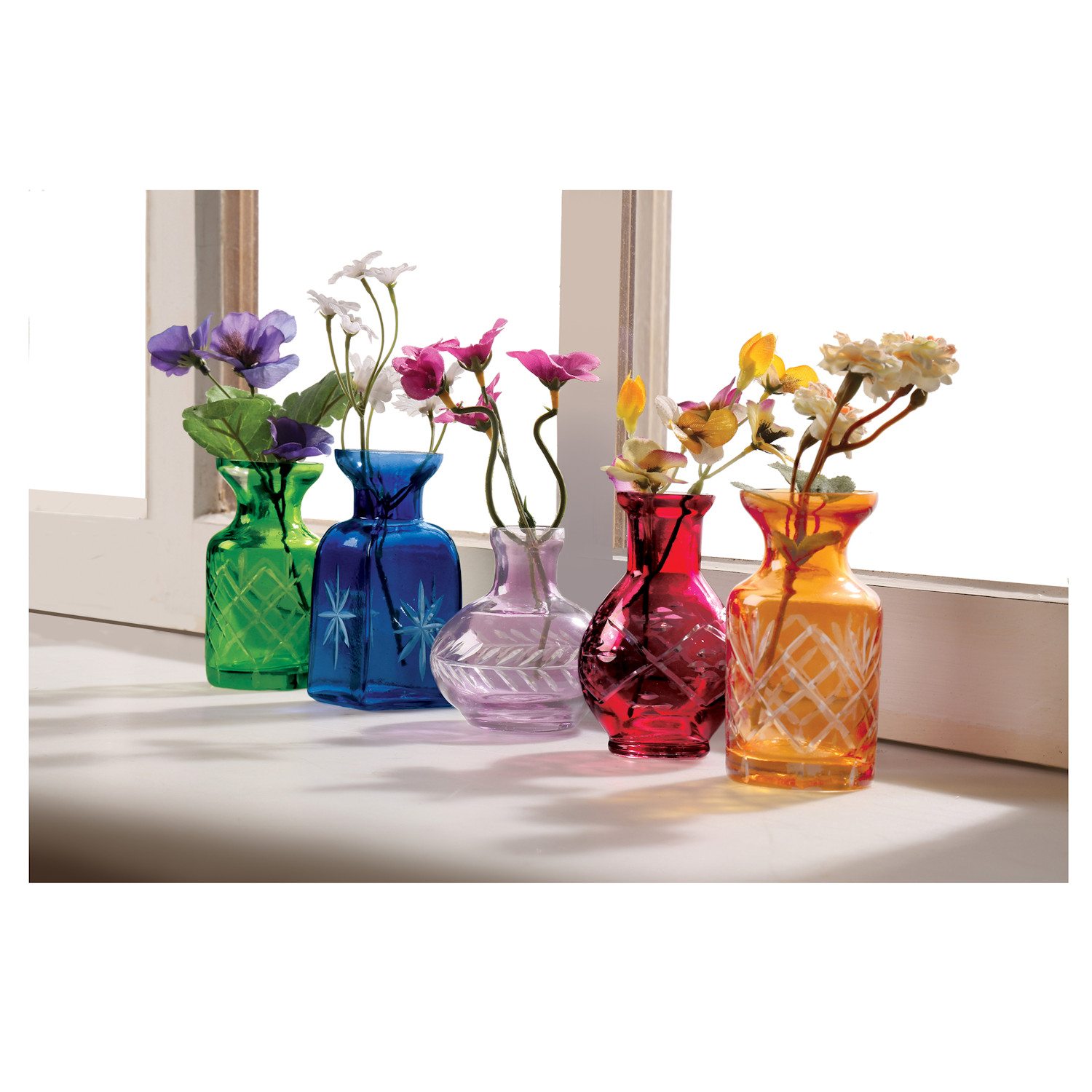 Petite Glass Bud Vases - Set of 5