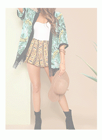 SHEIN Tribal Print Balloon Shorts