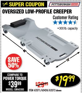 40 in. 300 lbs. Capacity Low-Profile Creeper