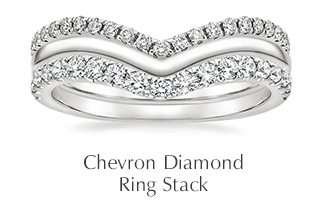 Chevron Diamond Ring Stack