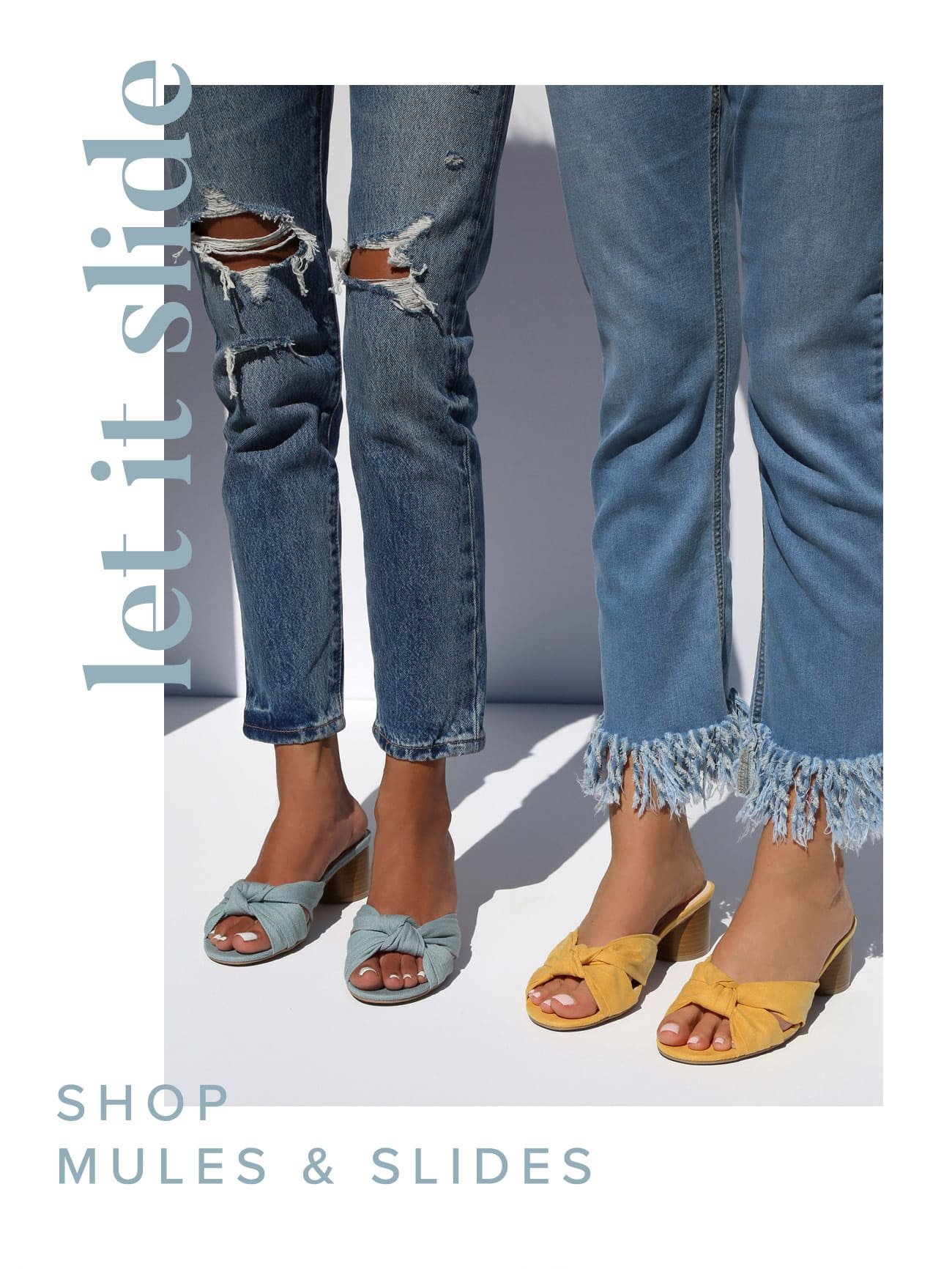 shop slides ad mules 