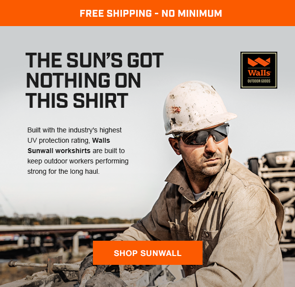 Built with the industry's highest UV protection rating. Walls Sunwall workshirts are built to keep outdoor workers performing strong for the long haul. 