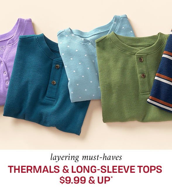 $9.99 & Up Thermals & Long Sleeve Knits