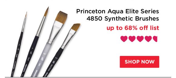 Princeton Aqua Elite Series 4850 Synthetic Brushes - up to 68% off list