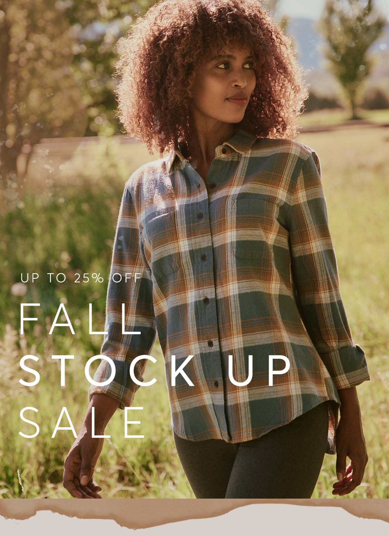 Fall Stock Up Sale: Up to 25% off.
