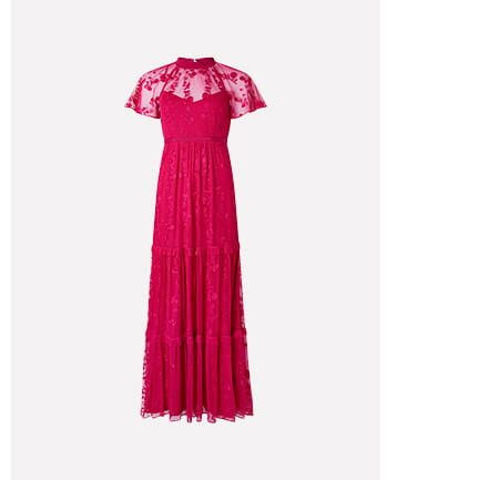 BILLIE SUSTAINABLE EMBROIDERED LACE MAXI DRESS