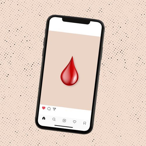 Period emoji on an iPhone screen.