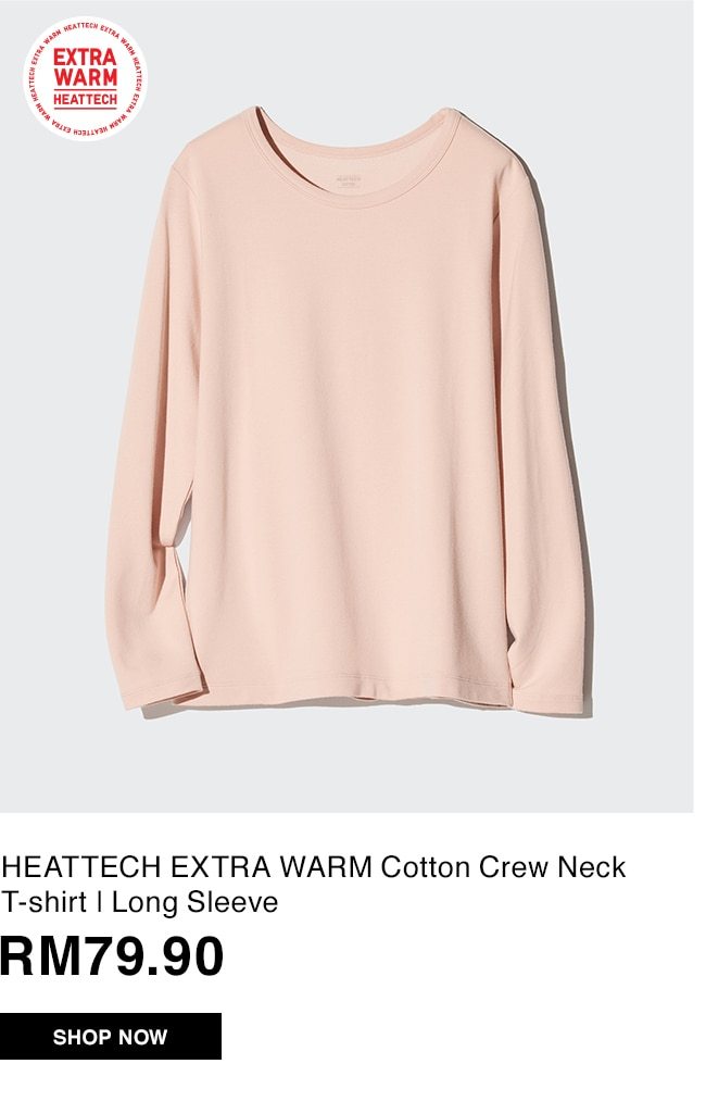 HEATTECH EXTRA WARM Cotton Crew Neck T-shirt | Long Sleeve