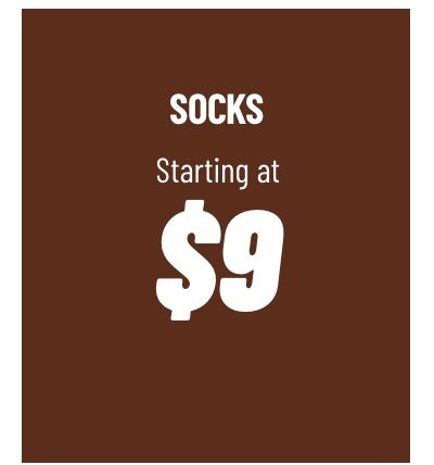 Socks Starting at $9
