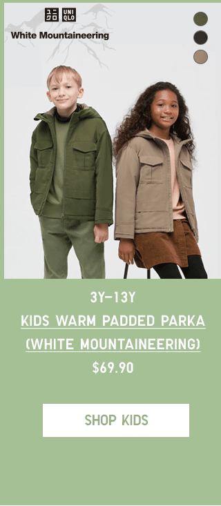 PDP8 - KIDS WARM PADDED PARKA (WHITE MOUNTAINEERING)