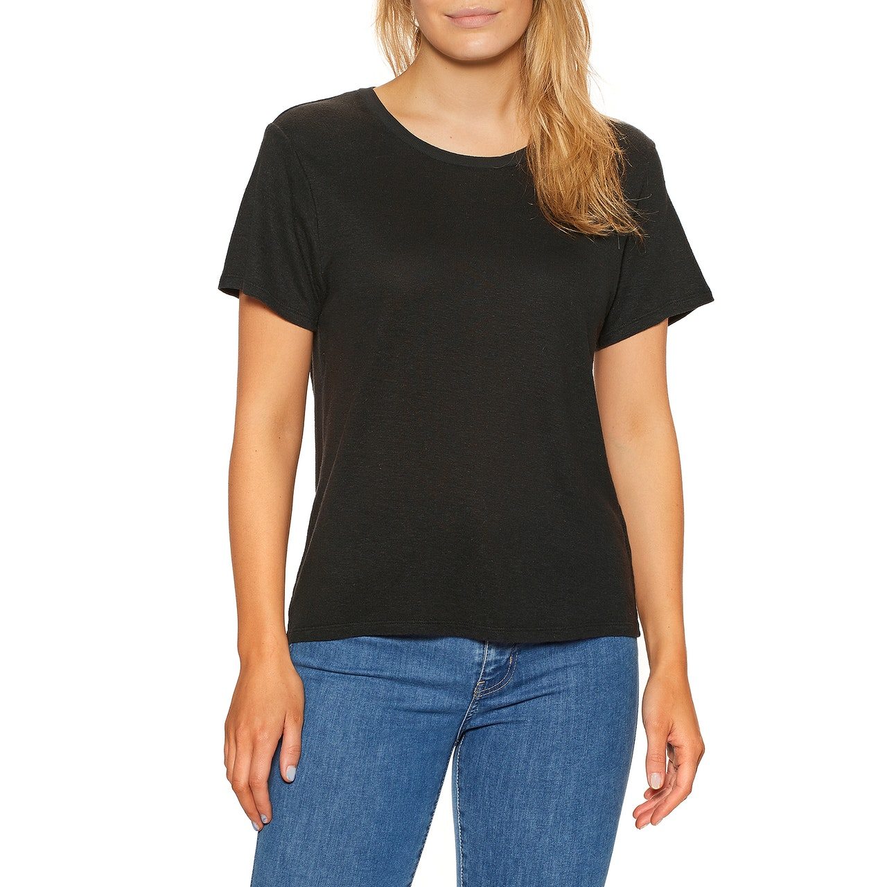 Outerknown Neptune Womens Short Sleeve T-Shirt - Pitch Black