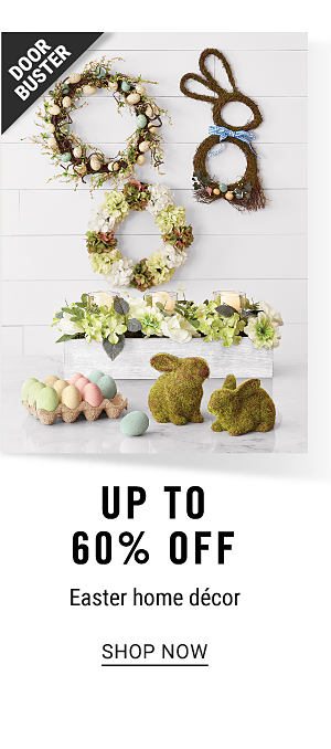 Doorbuster - Up to 60% off Easter home decor. Shop Now.