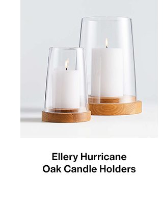 Ellery hurricane oak candle holders