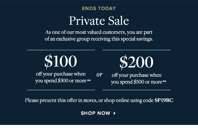 ENDS TODAY | PRIVATE SALE