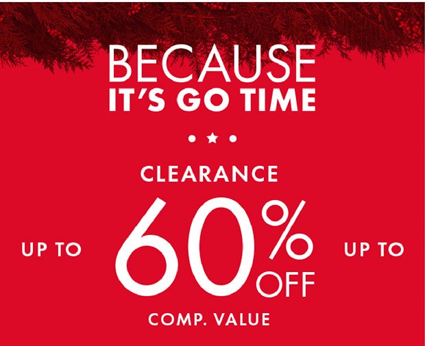 Clearance up to 60% off