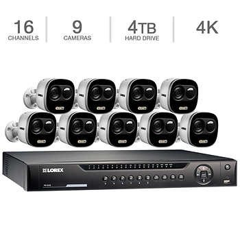 Lorex 16-channel 4K UHD NVR Surveillance System with 4TB HDD and 9 4K Active Deterrence Cameras
