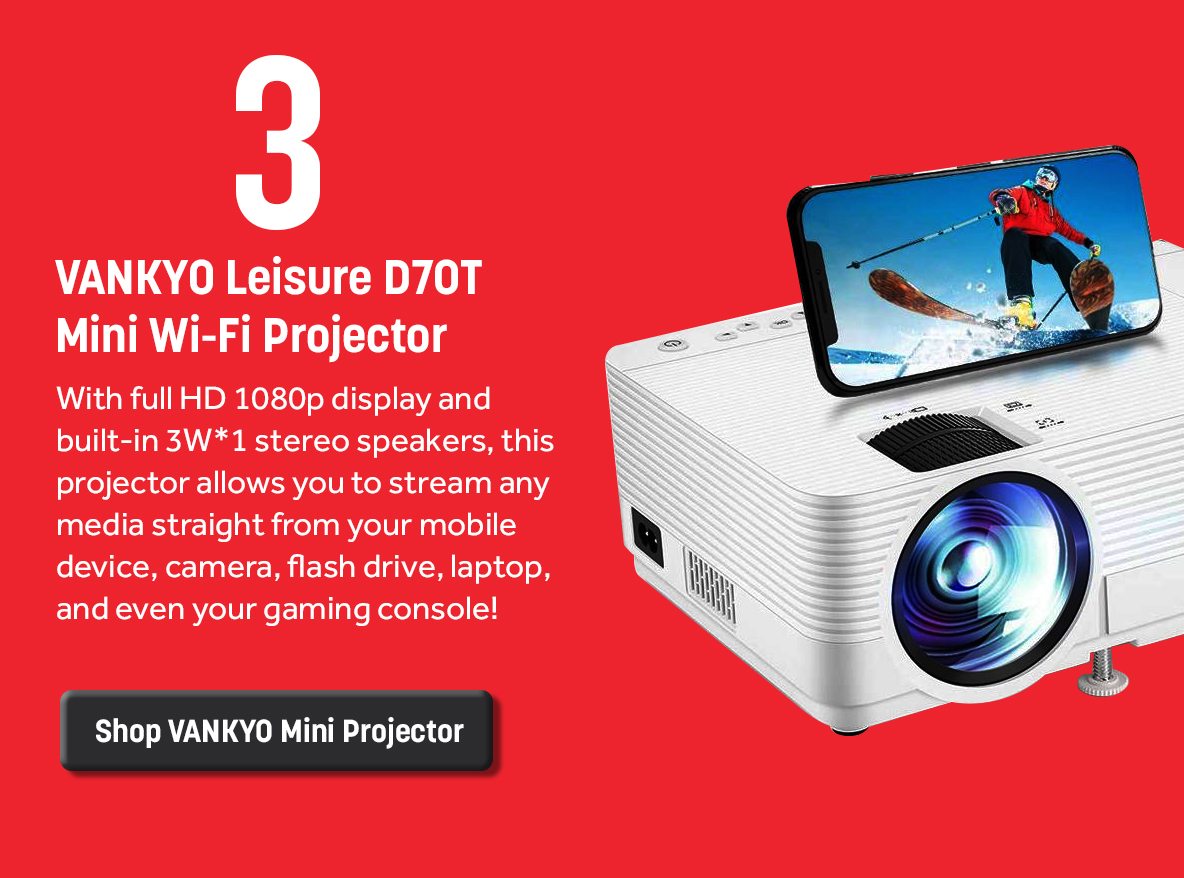 VANKYO Leisure D70T Mini Wi-Fi Projector